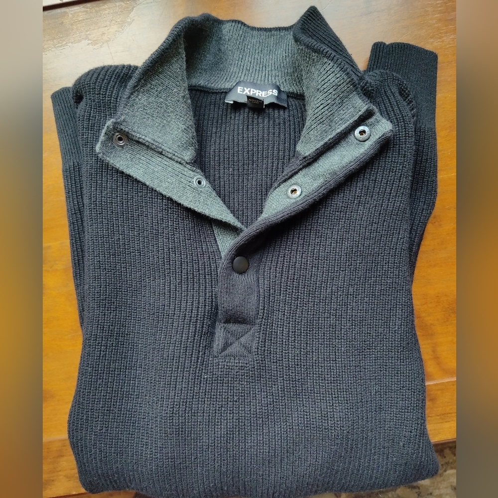 Express collared Henley style sweater